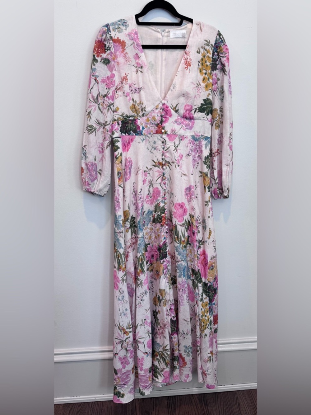 Zimmermann Multicolor Floral Print Linen Heathers Maxi size 3 - Picture 5 of 9